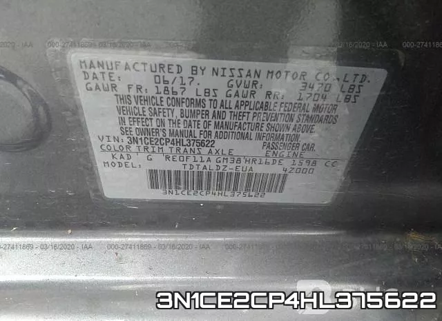 3N1CE2CP4HL375622 фото 9