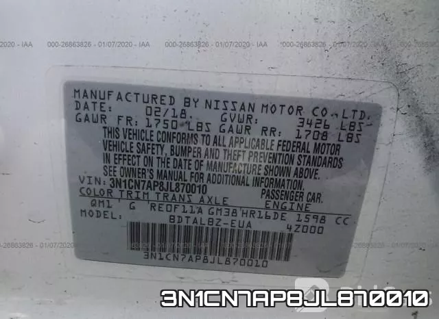 3N1CN7AP8JL870010 фото 7