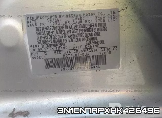 3N1CN7APXHK426496 фото 6