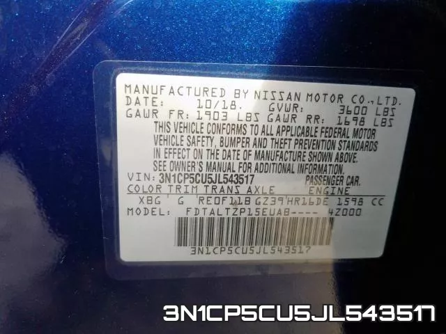 3N1CP5CU5JL543517 фото 2