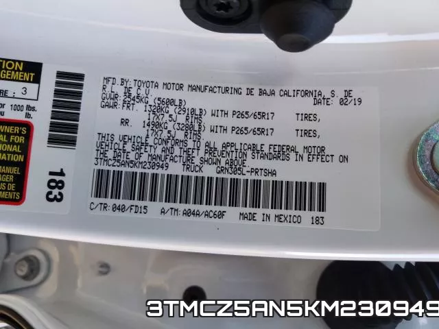 3TMCZ5AN5KM230949 фото 2