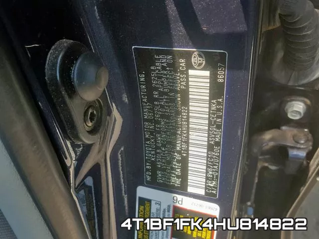 4T1BF1FK4HU814822 фото 2