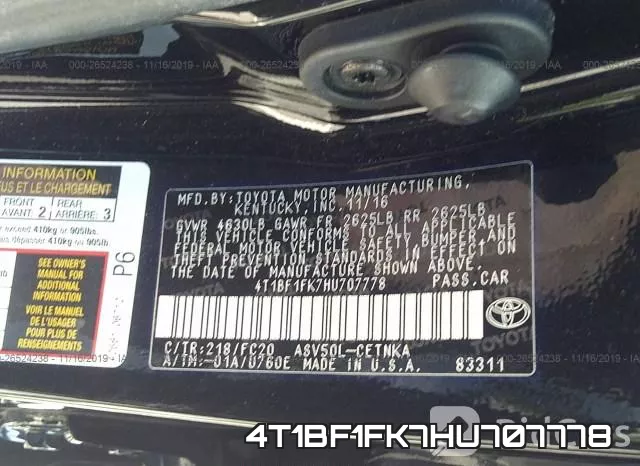 4T1BF1FK7HU707778 фото 9