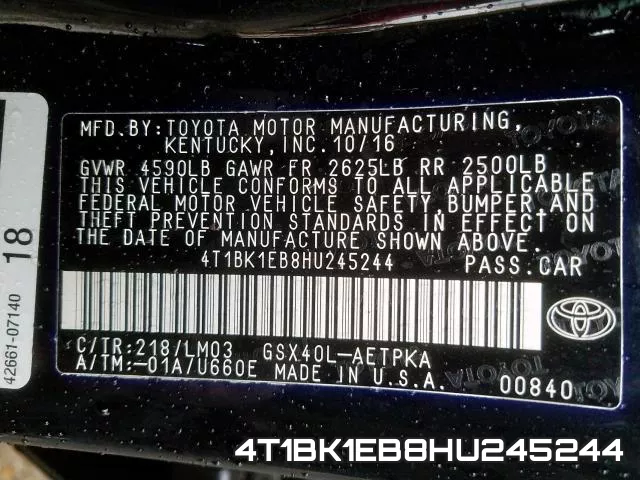 4T1BK1EB8HU245244 фото 2