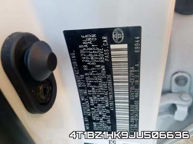 4T1BZ1HK9JU506636 фото 2