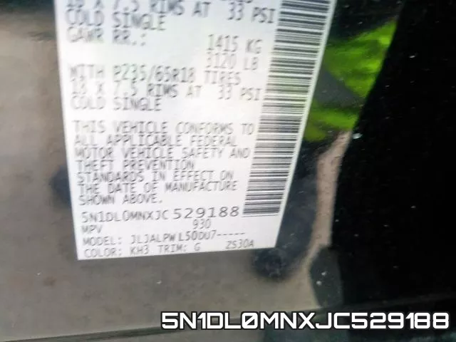 5N1DL0MNXJC529188 фото 2