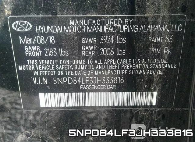 5NPD84LF3JH333816 фото 5