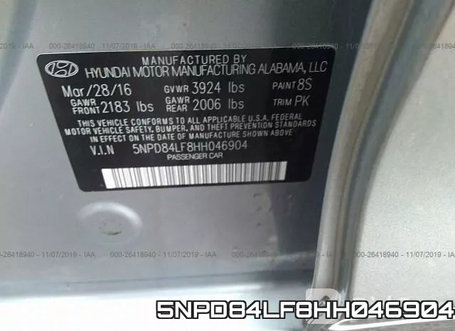 5NPD84LF8HH046904 фото 7
