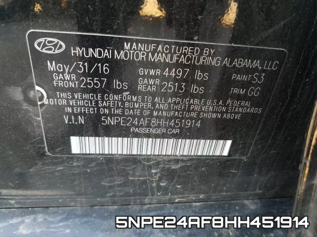 5NPE24AF8HH451914 фото 2