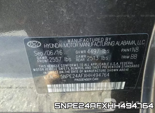 5NPE24AFXHH494764 фото 8