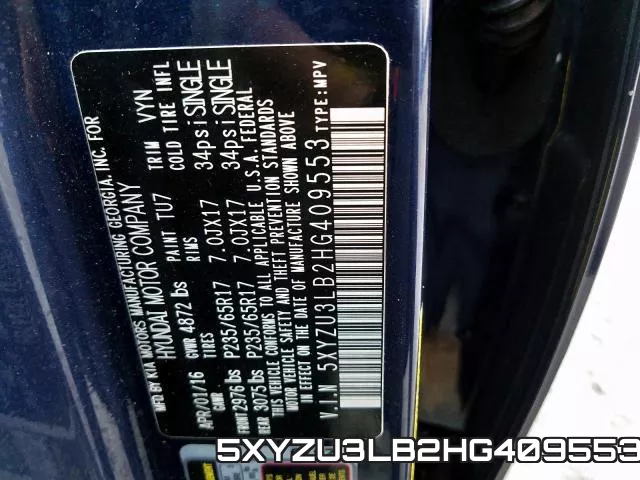 5XYZU3LB2HG409553 фото 2