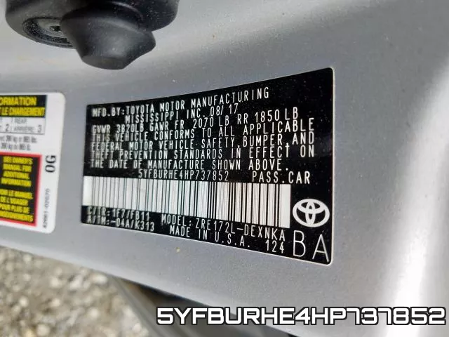 5YFBURHE4HP737852 фото 2