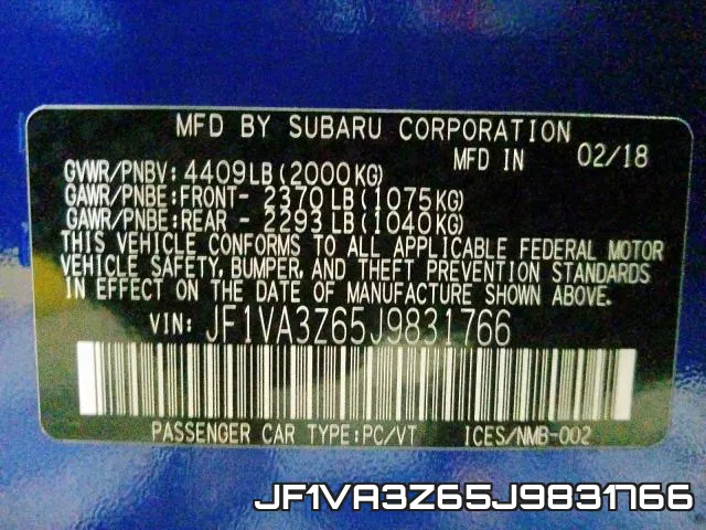 JF1VA3Z65J9831766 фото 2