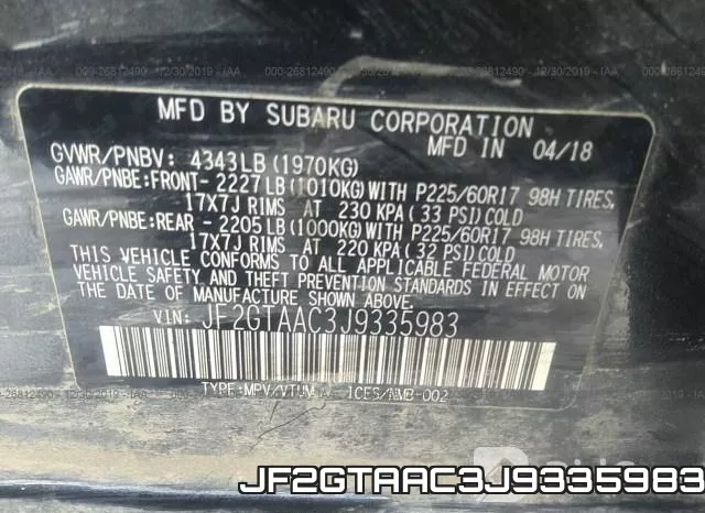 JF2GTAAC3J9335983 фото 7