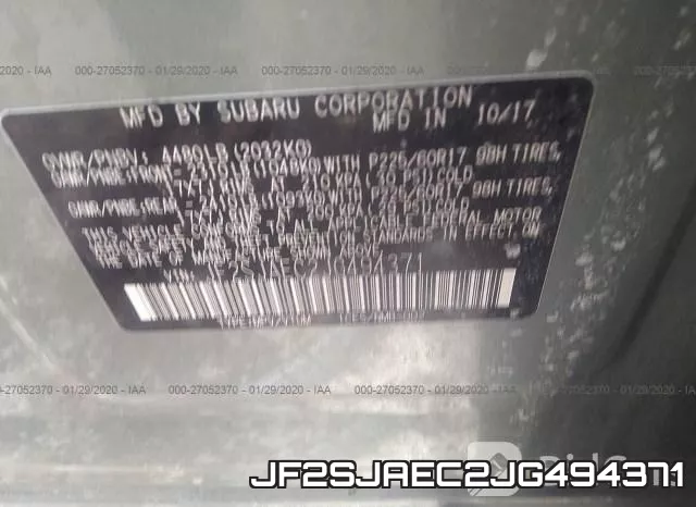JF2SJAEC2JG494371 фото 9
