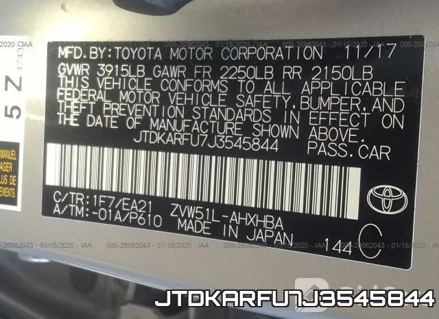 JTDKARFU7J3545844 фото 7