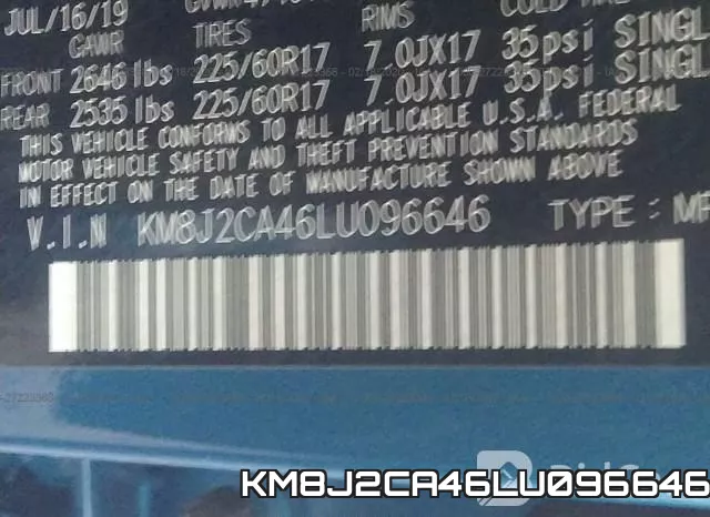 KM8J2CA46LU096646 фото 4