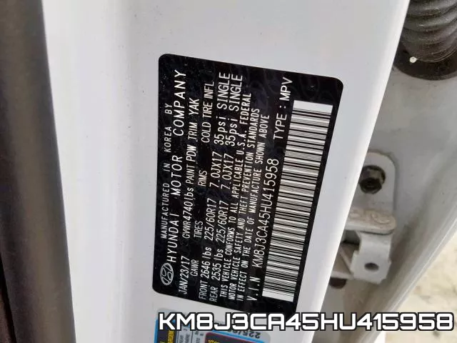 KM8J3CA45HU415958 фото 2