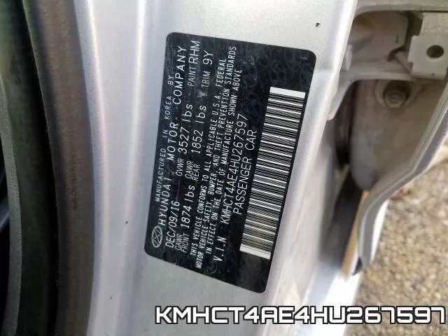 KMHCT4AE4HU267597 фото 2