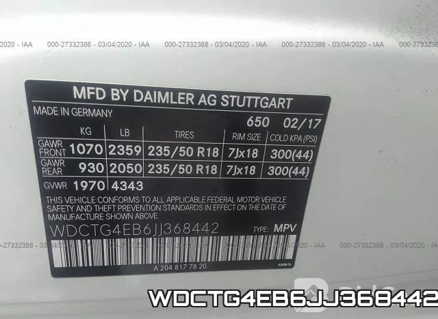 WDCTG4EB6JJ368442 фото 7