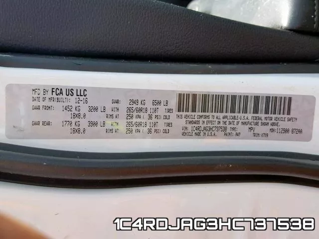 1C4RDJAG3HC737538 фото 2