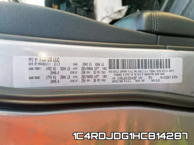 1C4RDJDG1HC814287 фото 2
