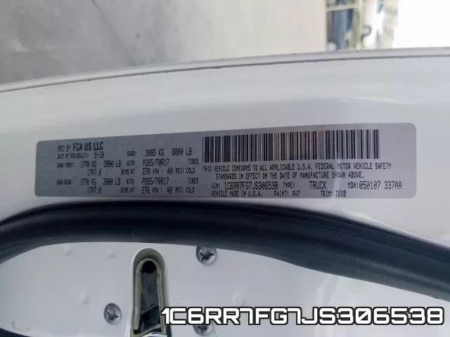 1C6RR7FG7JS306538 фото 2