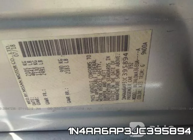 1N4AA6AP3JC395894 фото 10