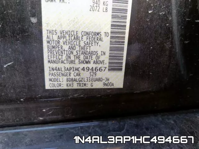 1N4AL3AP1HC494667 фото 2