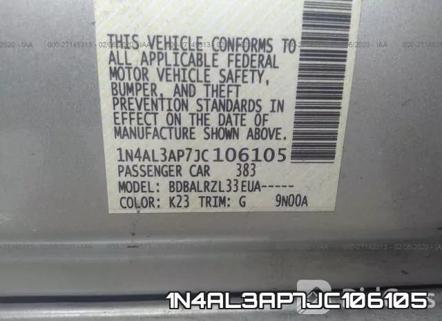 1N4AL3AP7JC106105 фото 8