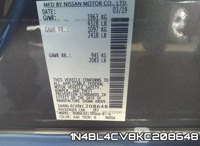 1N4BL4CV8KC208648 фото 8