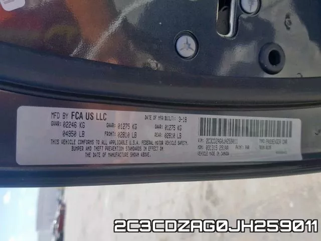 2C3CDZAG0JH259011 фото 2