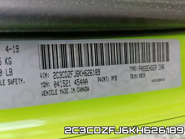 2C3CDZFJ6KH626189 фото 2