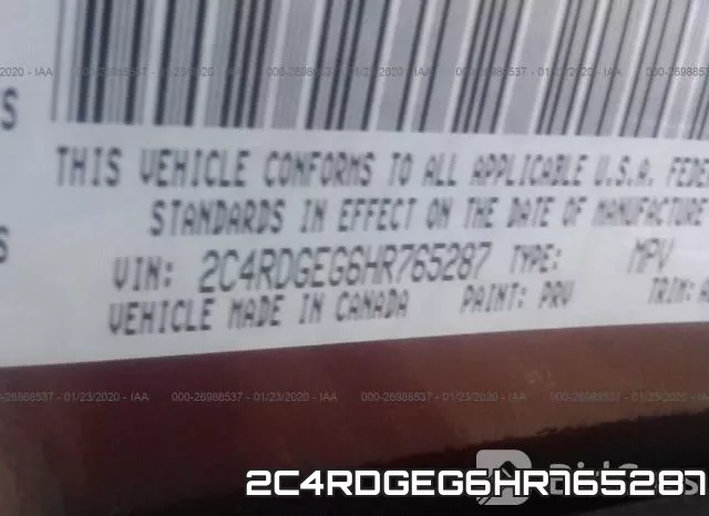 2C4RDGEG6HR765287 фото 8