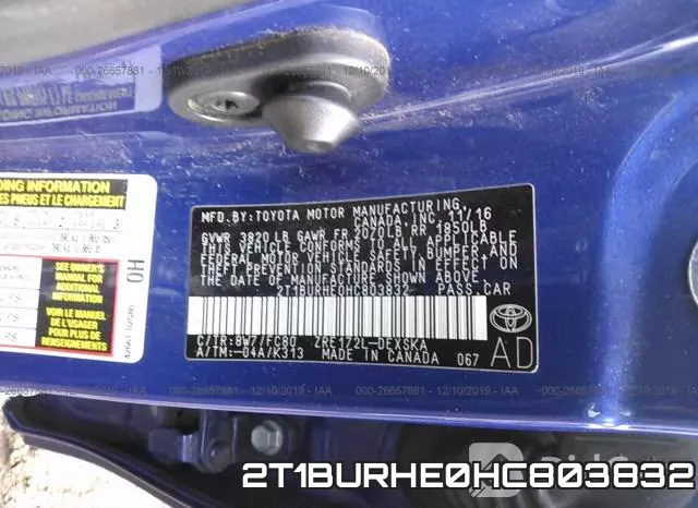 2T1BURHE0HC803832 фото 6