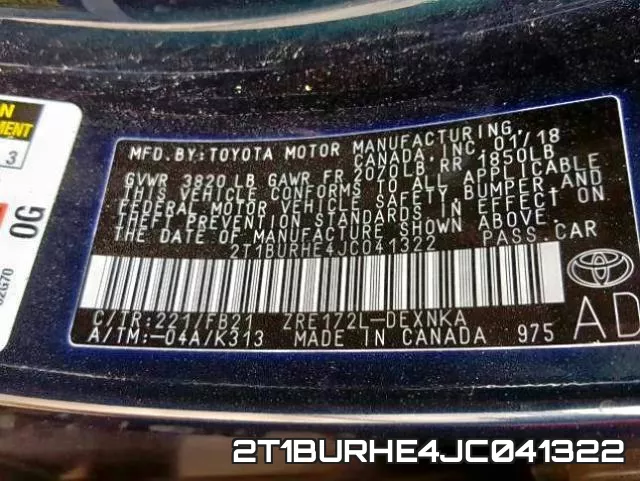 2T1BURHE4JC041322 фото 2