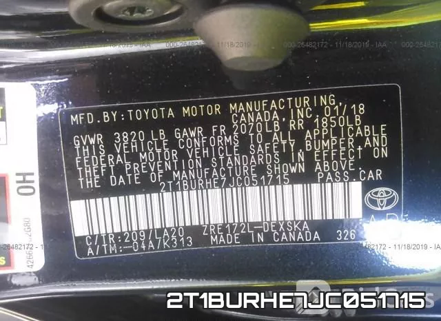 2T1BURHE7JC051715 фото 5