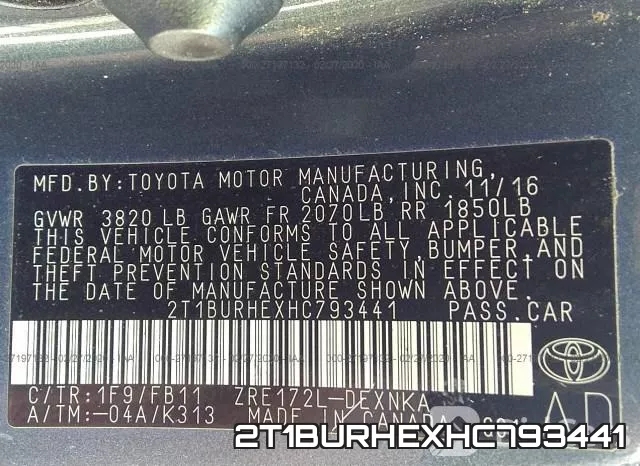 2T1BURHEXHC793441 фото 9