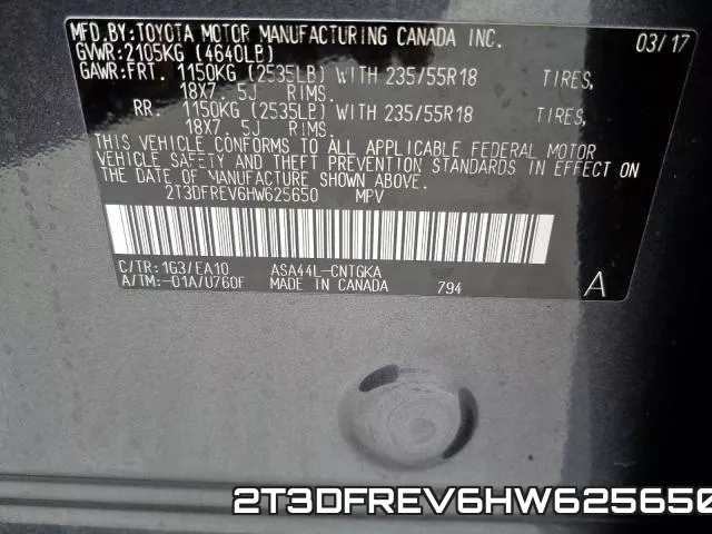 2T3DFREV6HW625650 фото 2