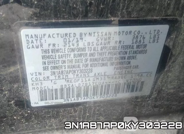 3N1AB7AP0KY303228 фото 6