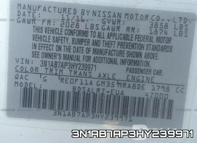 3N1AB7AP3HY239971 фото 6