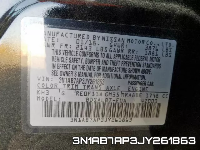 3N1AB7AP3JY261863 фото 2