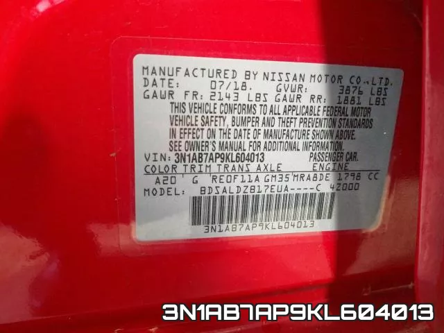 3N1AB7AP9KL604013 фото 2