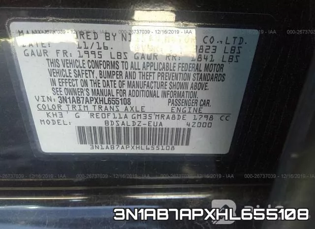 3N1AB7APXHL655108 фото 7