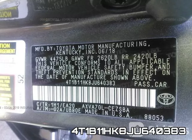 4T1B11HK8JU640383 фото 10