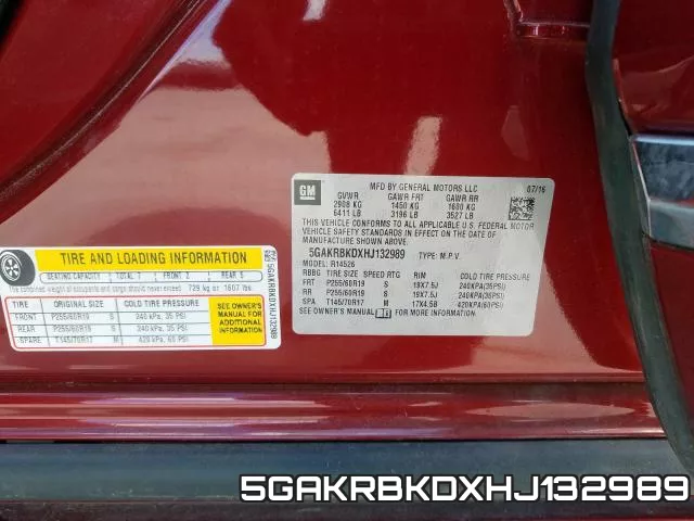 5GAKRBKDXHJ132989 фото 2