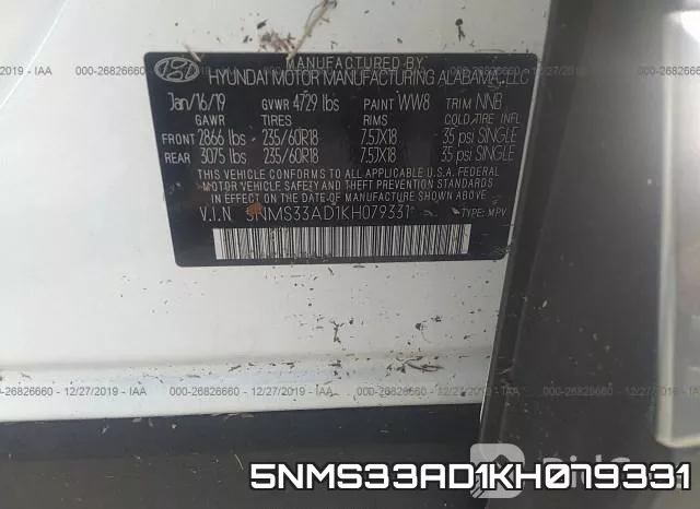 5NMS33AD1KH079331 фото 6