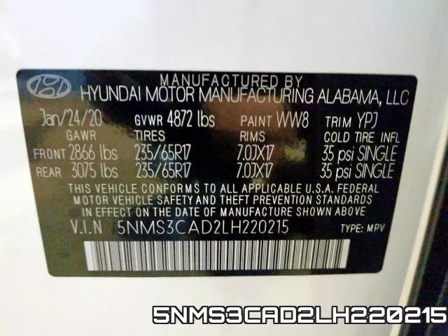 5NMS3CAD2LH220215 фото 2