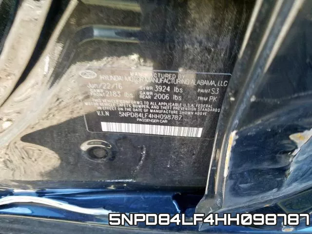 5NPD84LF4HH098787 фото 2