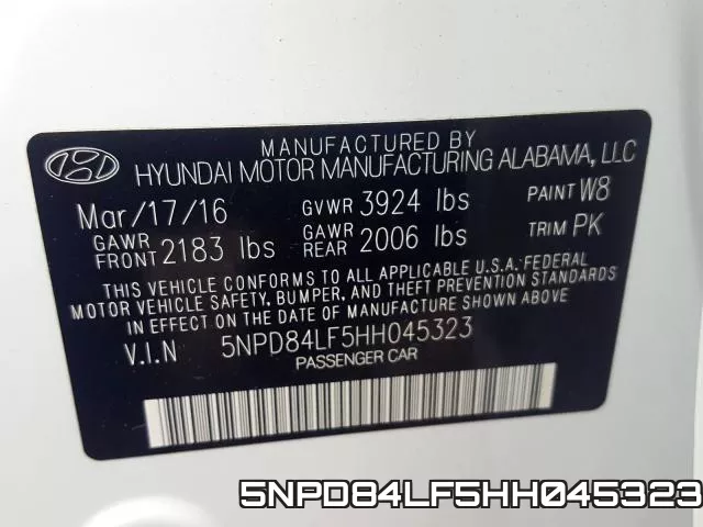 5NPD84LF5HH045323 фото 2